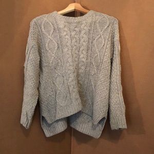 Gray/Grey Cable knit sweater